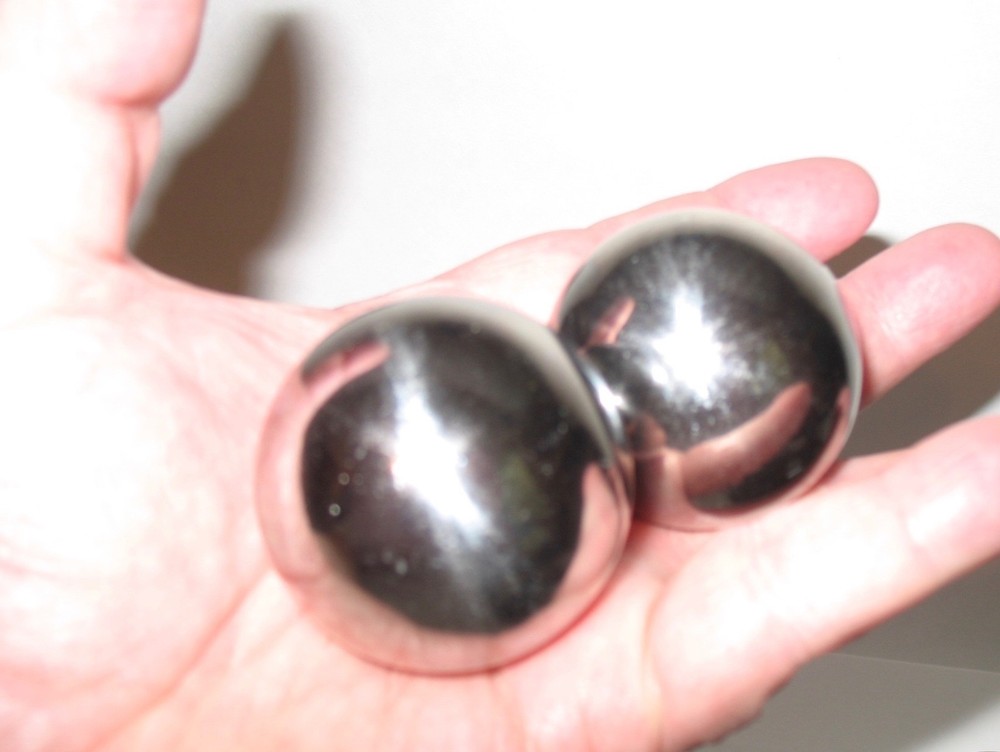 Baoding Balls 44MM Solid Chrome Hand Exercise Therapy De-Stressor SET OF 2