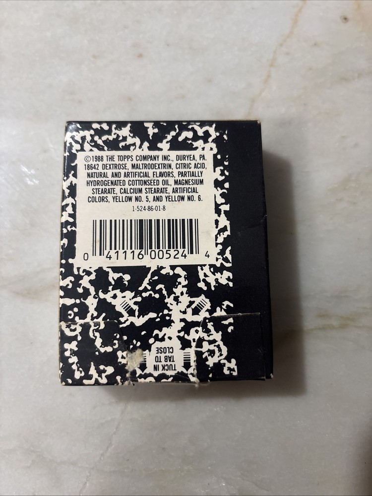 Vintage 1988 Topps Sneaky Snacks Candy Composition Notebook W/ Candy