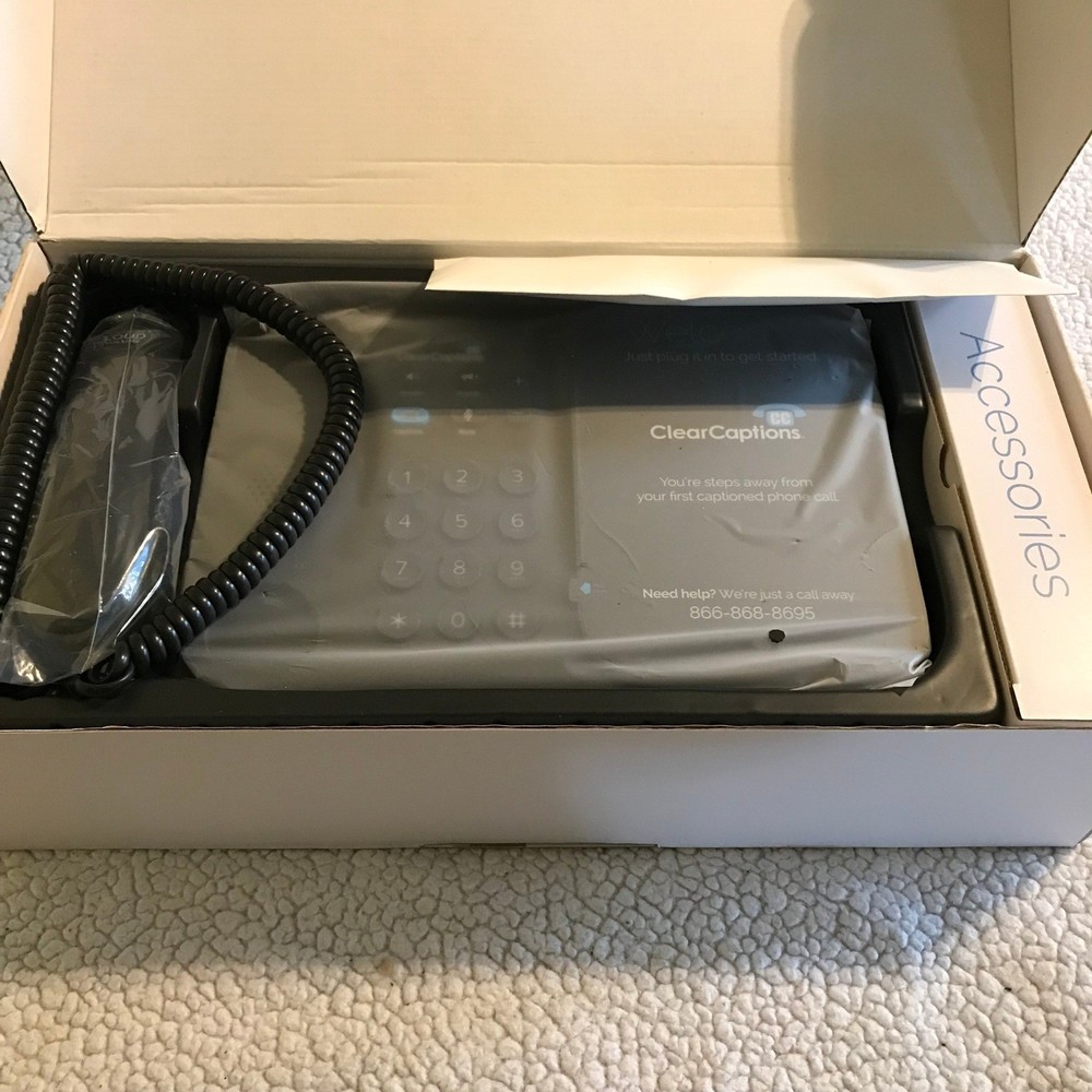 ClearCaptions Blue Captioned Telephone for Hearing Loss Large Display Screen