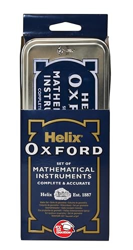 Helix Oxford Maths Set with Storage Tin Tin, ORIGINAL