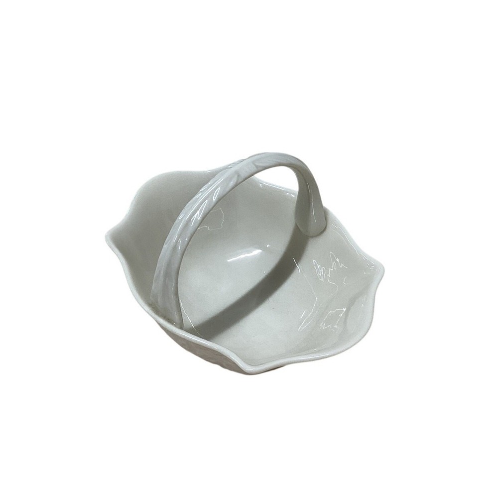 Lenox White Porcelain Handled Basket Bowl