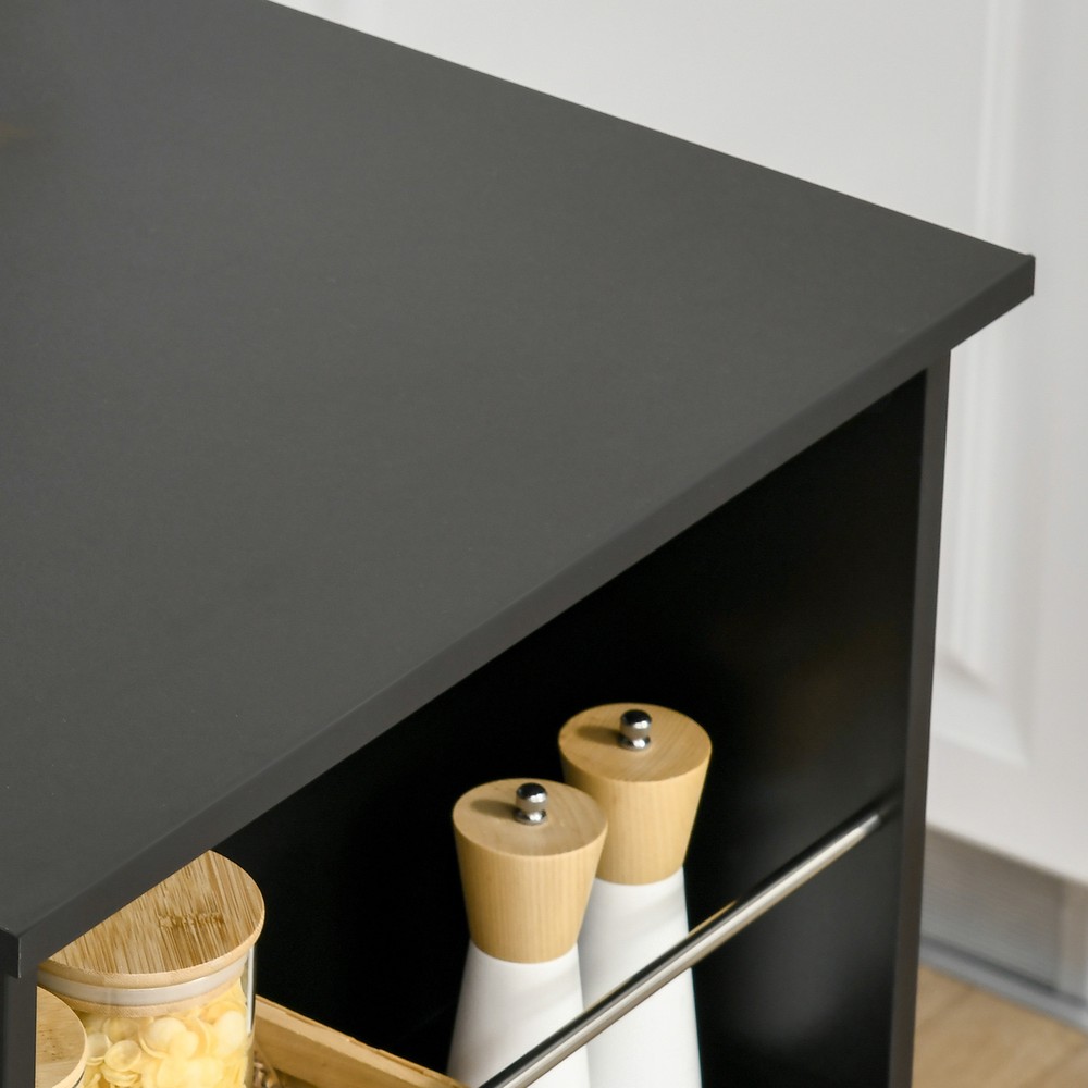 Modern Bar Table Counter Height Dining Table with 3-Tier Storage Shelves