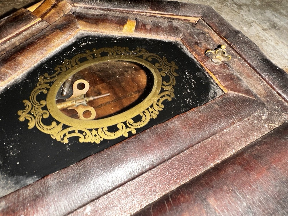 Beautiful Ansonia Octagon Drop Clock With Slant Front Hand Needs Tightened.