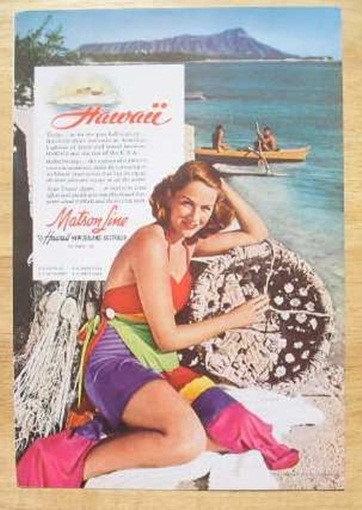 MATSON LINE "Hawaii" 1941 Color Ad