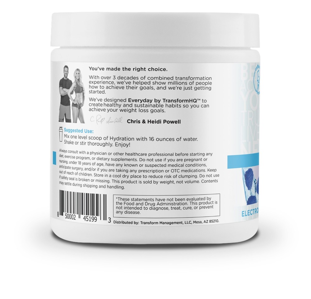 TransformHQ Hydration 42 Servings (Blue Raspberry) - Electrolytes