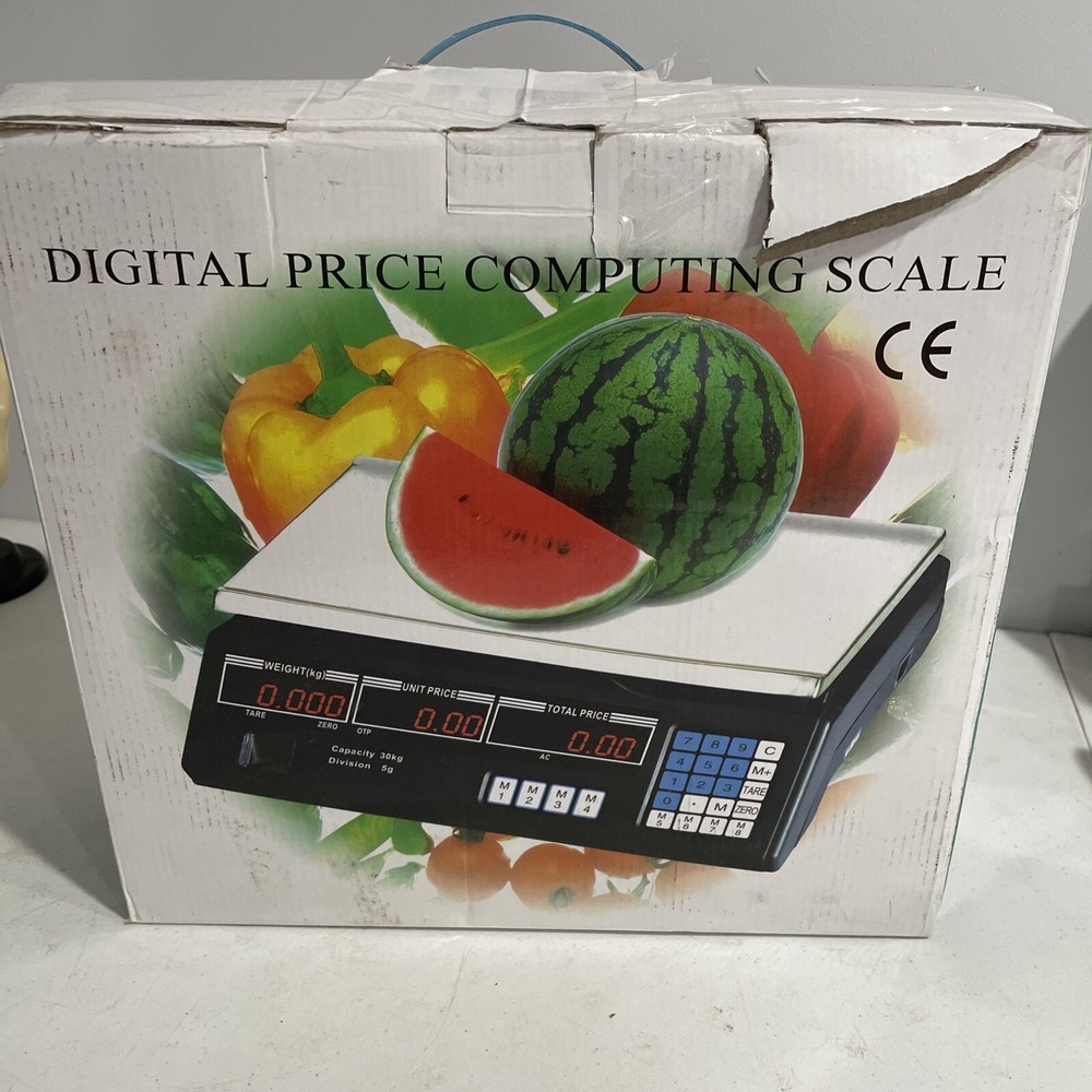 ACS-30 40kg/5g Digital Price Computing Scale for Vegetable US Plug Silver Black