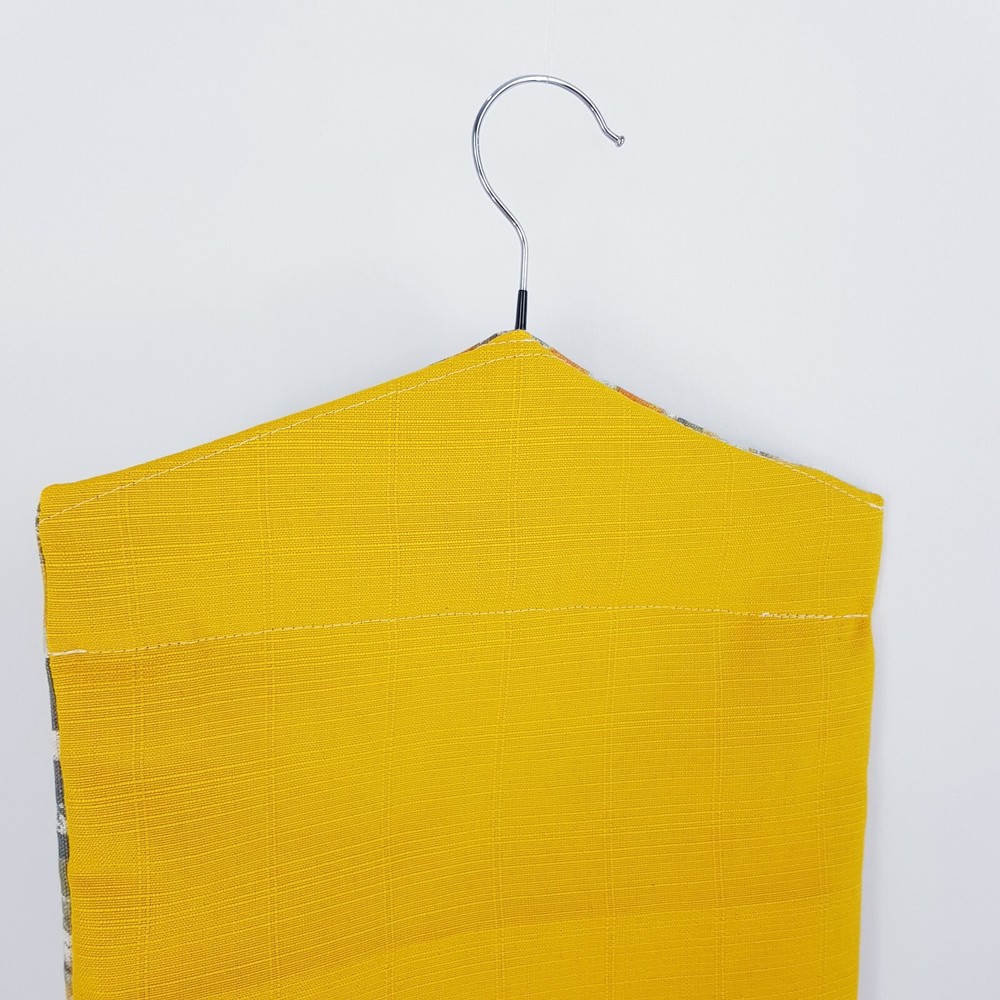 Peg Bag Handmade Beige Light Blue Abstract Lined Laundry Clothes Peg Holder