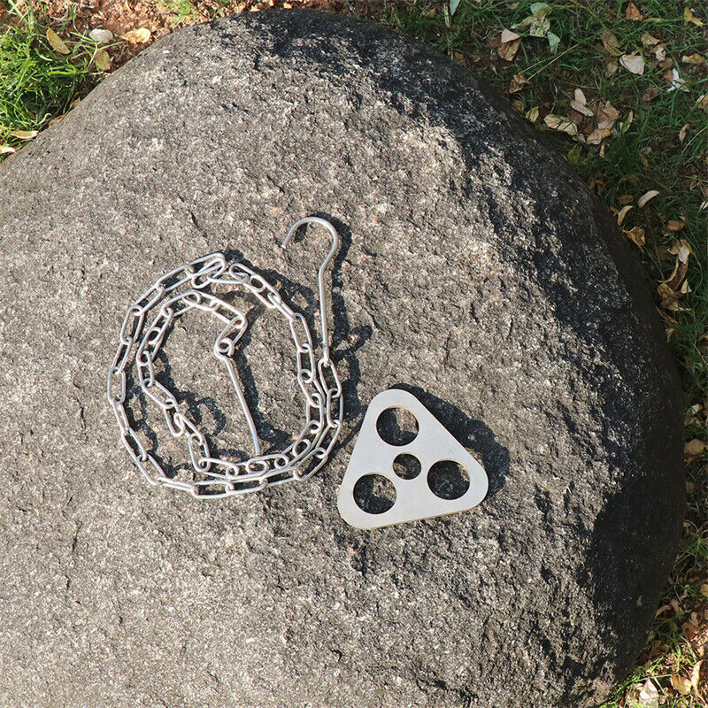 Camping tripod board kit accessory campfire support plate with adjustable chain