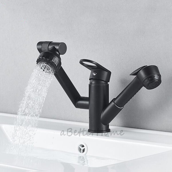 Bathroom Multi Function Pull Out Faucet Universal Swivel Sink Basin Mixer Taps