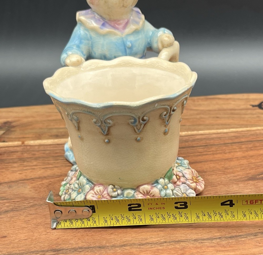 Department 56 Easter Bunny Teacup Ceramic Planter