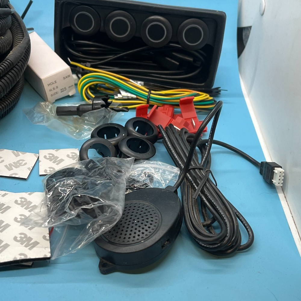 NEW Echomaster PS-FBP-M ParkAlert Car Front Sensor System W/Buzzer FULL KIT SET