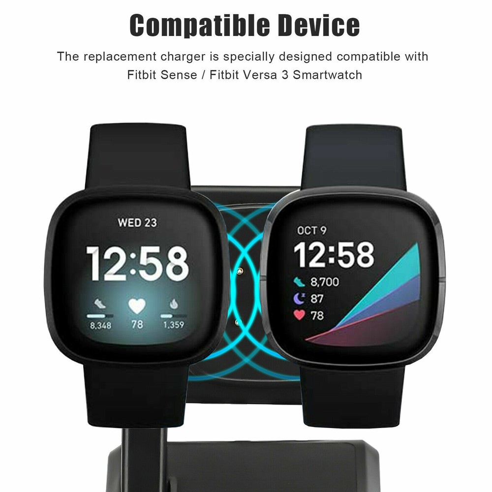 For Watch Dock Charger Fast USB Charging Cable Smart Station Fitbit Versa3/Sense