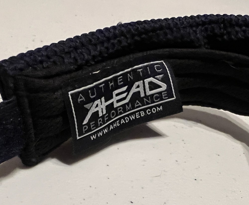 Basney Visor Cap Navy Blue Golf Hat Adjustable Strap Strapback Cotton AHEAD EUC