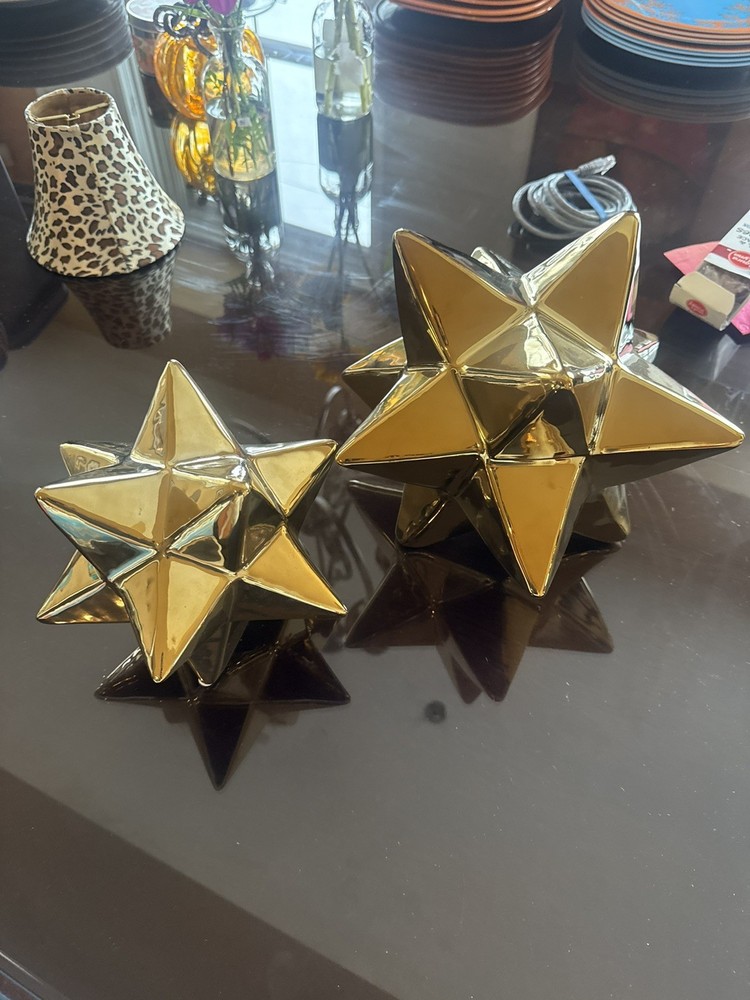 CERAMIC STAR DECORATIVE PAPER WEIGHTS EXCELLENT CONDITION