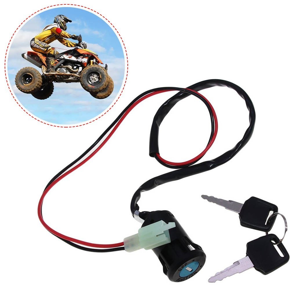 Power Lock Ignition Switch Plastic + Metal Replacement Parts 2 Wire 70cm