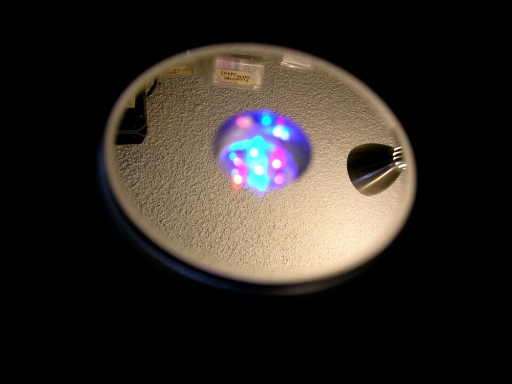 Lighted display mirror turntable 4" 7 LED lights ac-dc free priority shipping