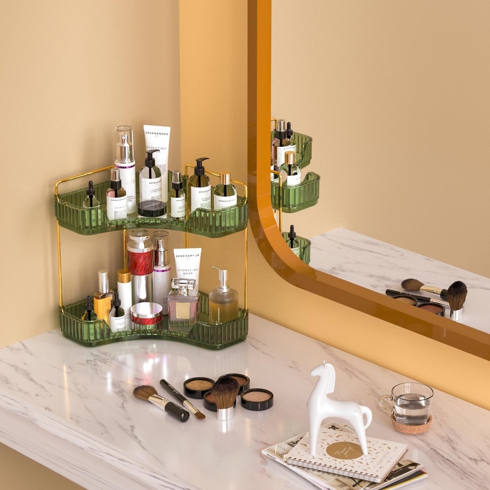 GTI 2 Tier Bathroom Counter Organizer, Multi-Function Corner Bathroom Organiz...