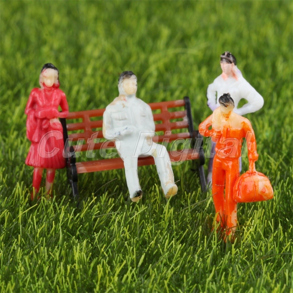 100Pcs Painted People Model Assorted Pose Railway Passengers Scenery Scale 1:200