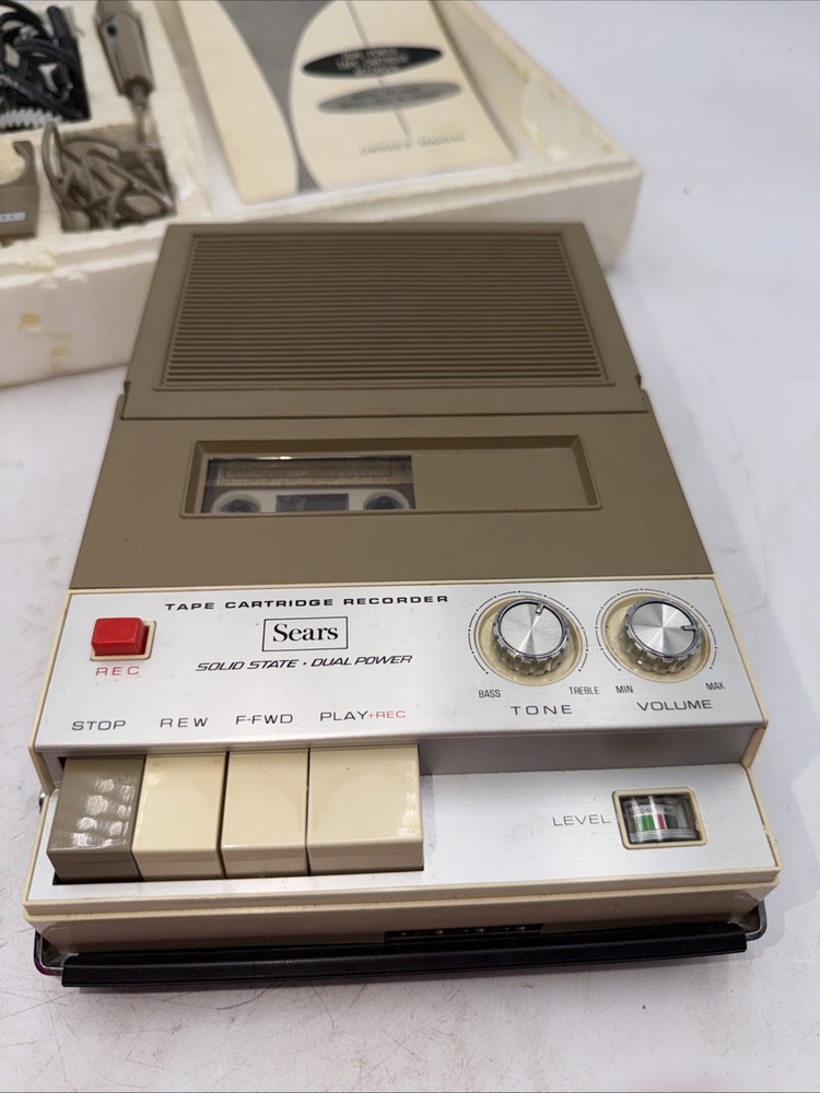 SEARS Solid State (Model 34201) Tape Cartridge Recorder 1960’s Complete Untested