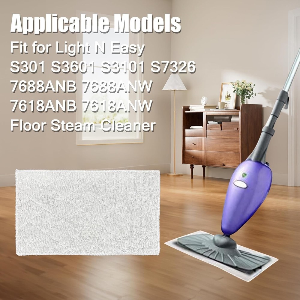Microfiber Mop Pads for Light 'N' Easy Models - 8 High-Performance Cloths