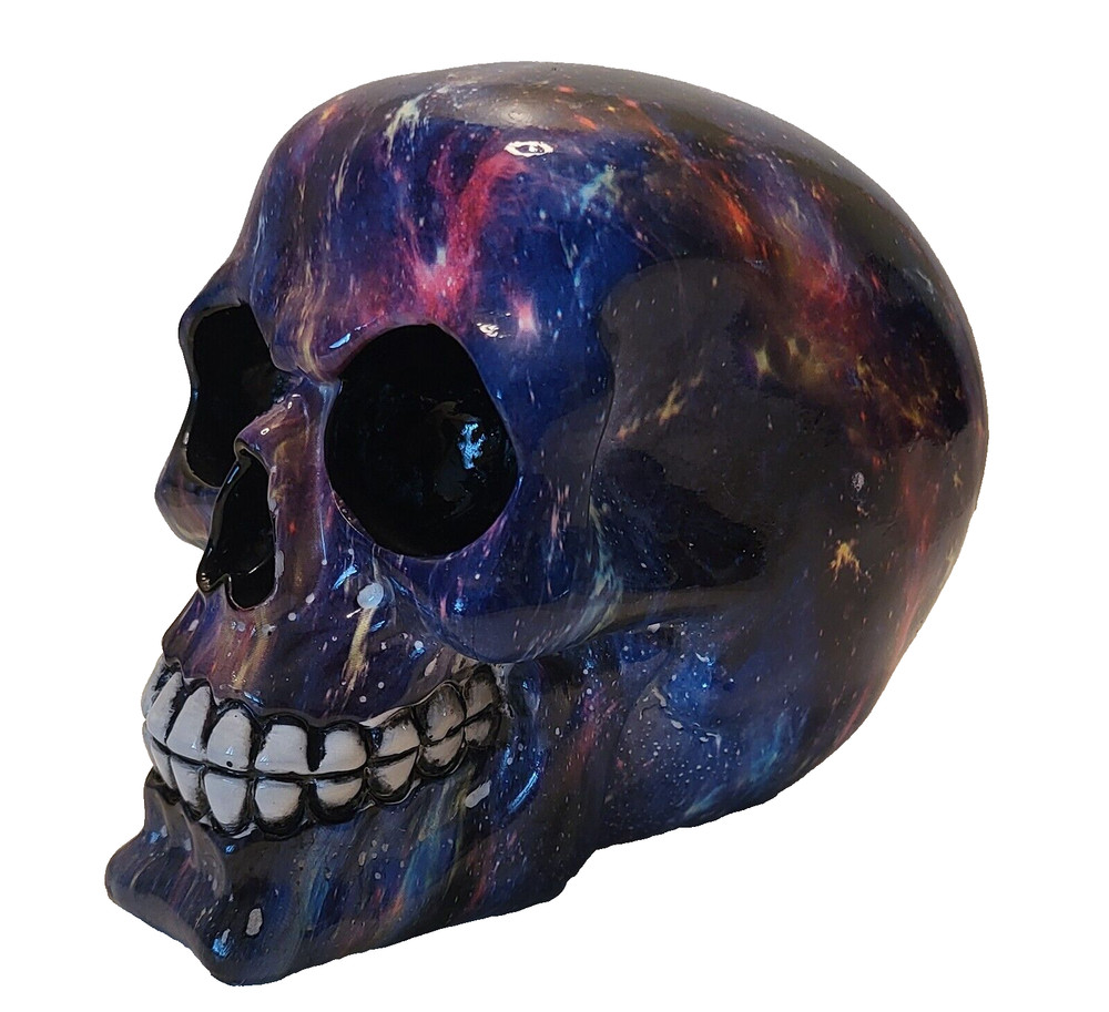 Skull Starry Sky Figurine Statue Skeleton Halloween
