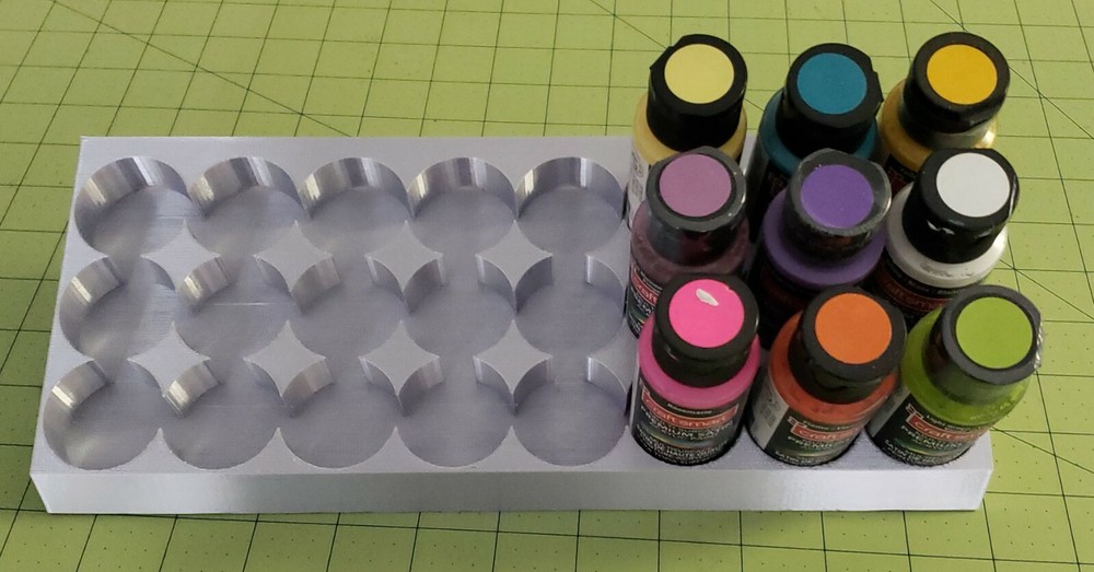 24 Bottle Paint Rack Tray 3D Printed Plastic Storage Organizer for 2oz Bottle