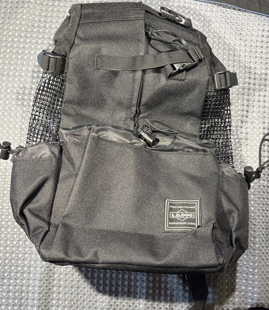 L.D. Dog Carrier Black Backpack Size Small