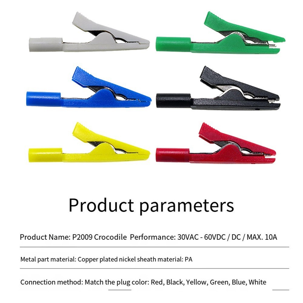 12PC Colored Crocodile Clips for Secure Connections in Electrical Projects