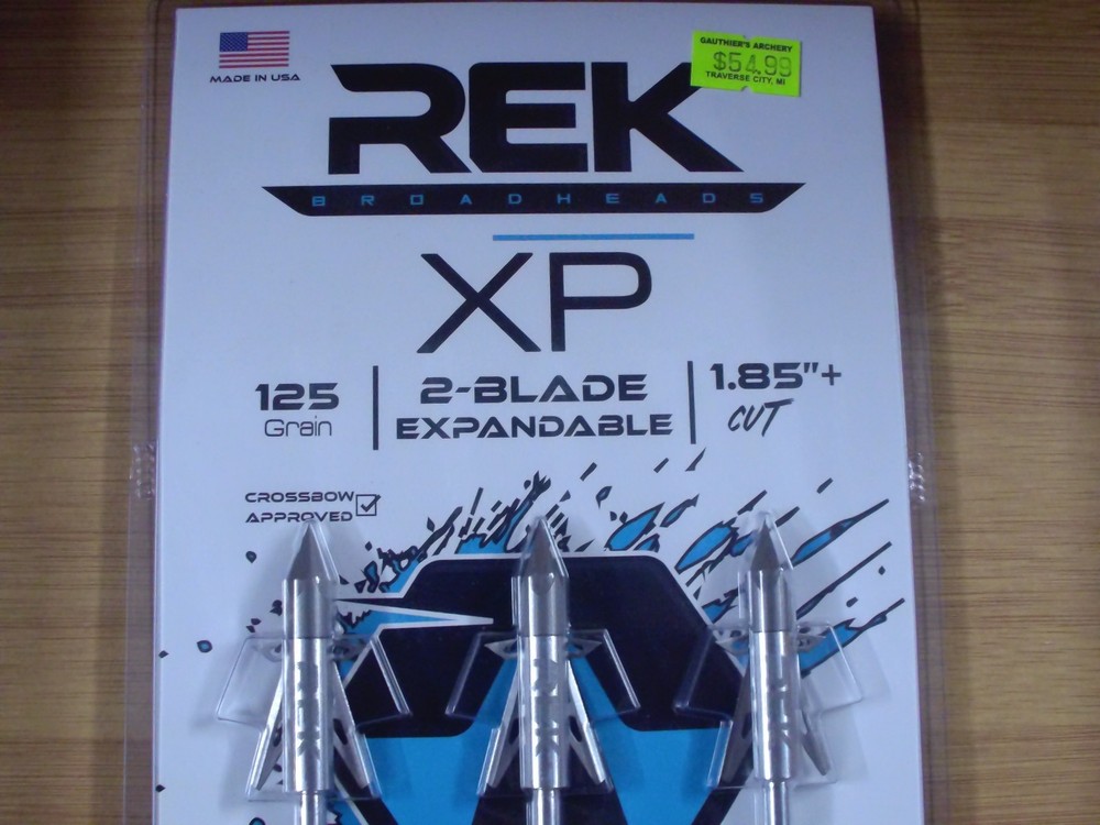 REK XP Broadhead 125 Grain 3 Pack 2 BLADE 1.85 CUT