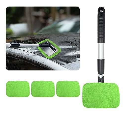 Car Windshield Cleaner, Microfiber Auto Cleaning Wiper with Green-Rectangle