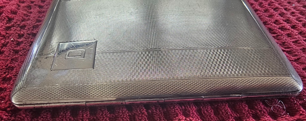 117g Solid Sterling Silver Cigarette Case Birmingham 1936 M.T.T & Co