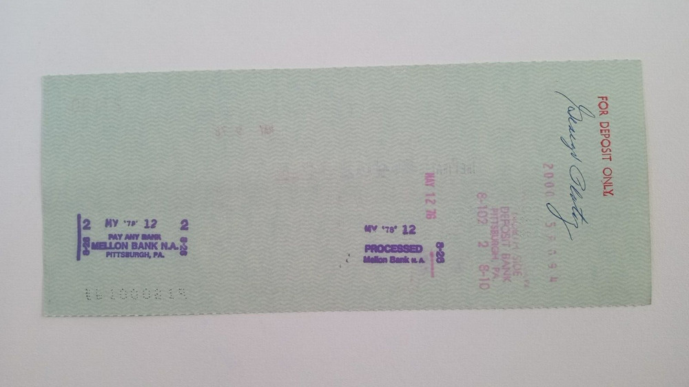 George Plataz: 1978 Pittsburgh Pirates Expense Check