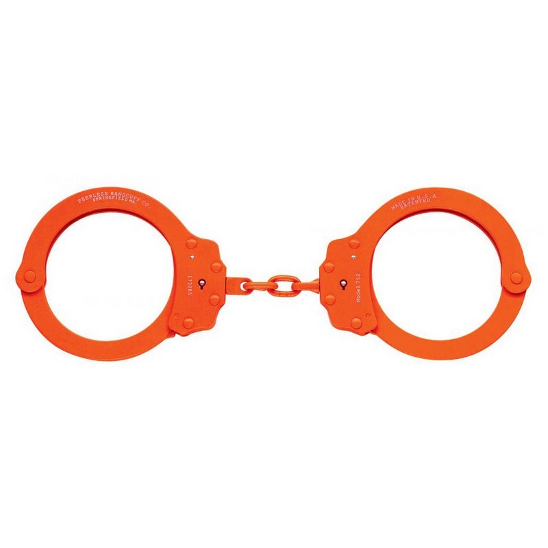 Peerless Model 752C Oversized Chain-Linked Colored Handcuffs & Keys, Orange