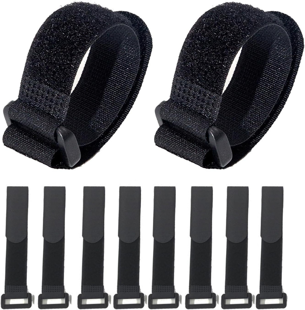 Fastening Nylon Strap with Buckle,10Pack Reusable Self-Adhesive Hook and Loop Ca