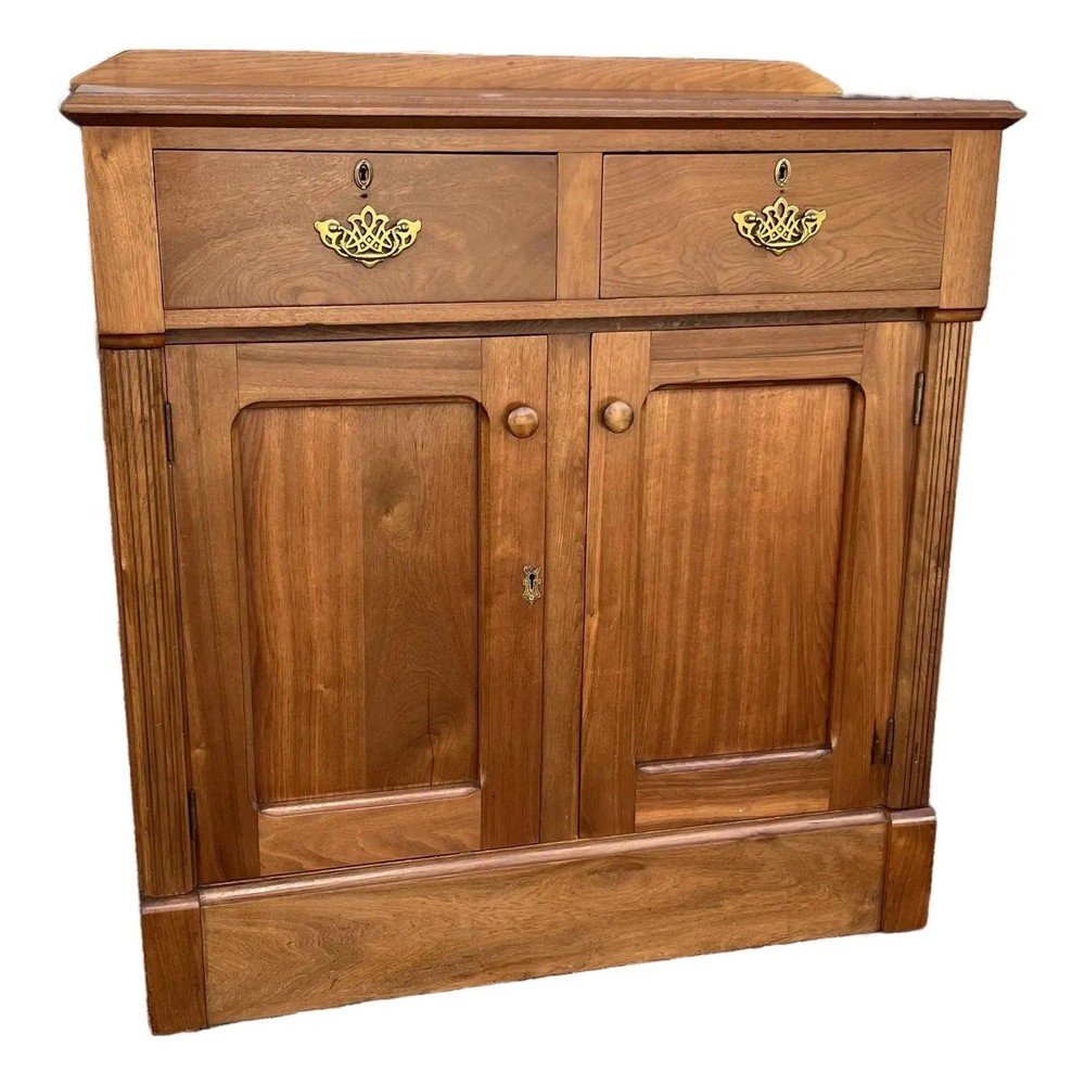 Victorian Era Walnut Cupboard Sideboard Antique 761190