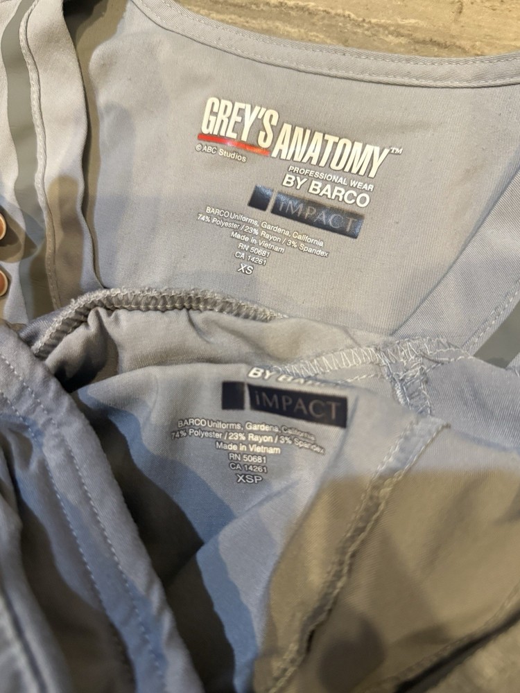Greys Anatomy Scrub Set sz XSP