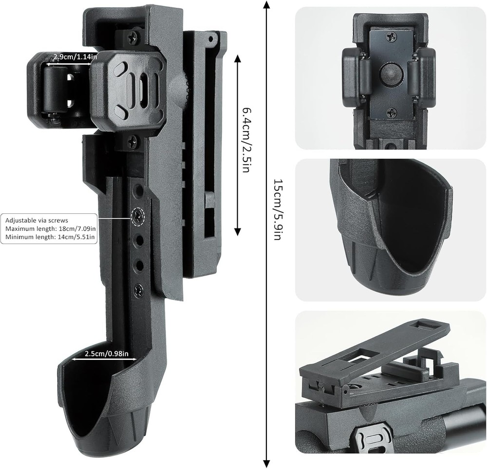 360° Rotating Quick Release Expandable Baton Holder for 21"-26" Telescopic Bato