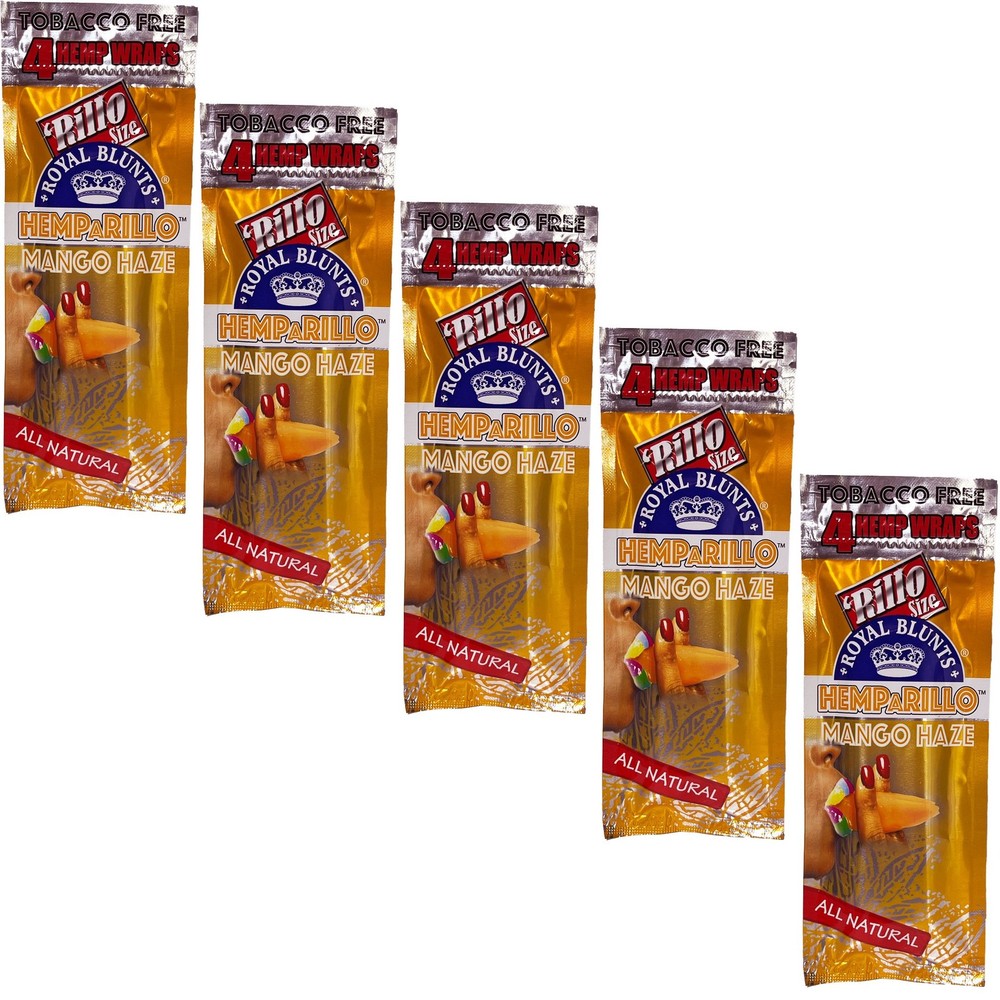 5 x Hemparillo Rillo Size Organic Rolling Papers - Mango Haze