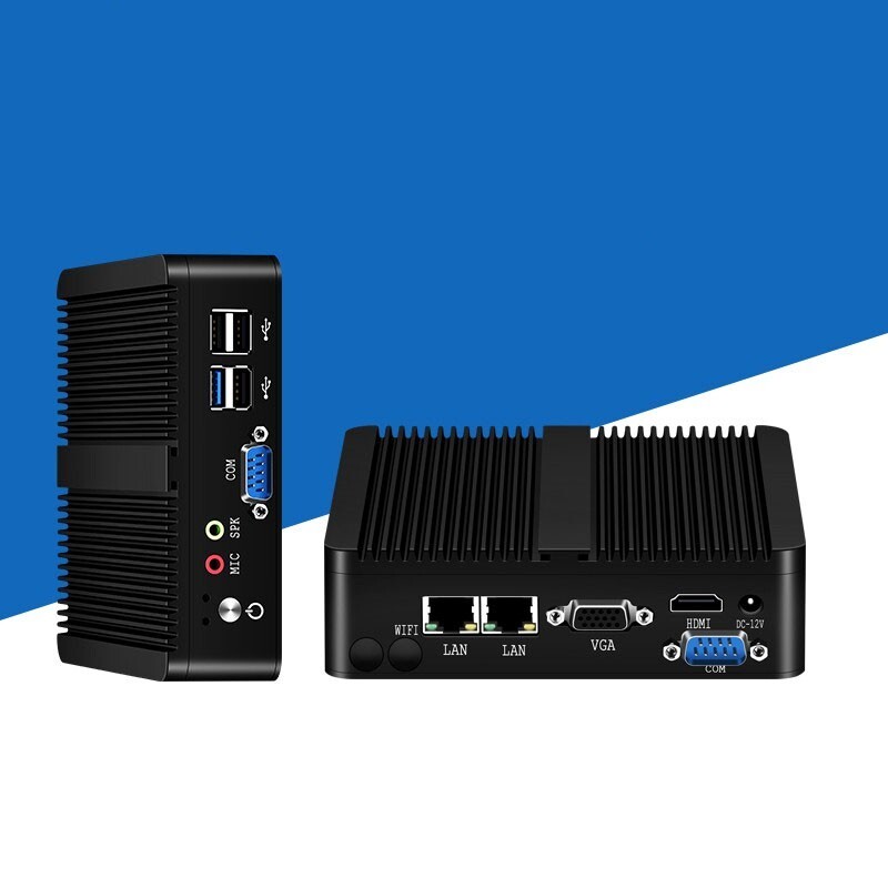J1900 4-Core Fanless Embedded Micro Computer Industrial Mini PC 8G RAM +128G SSD
