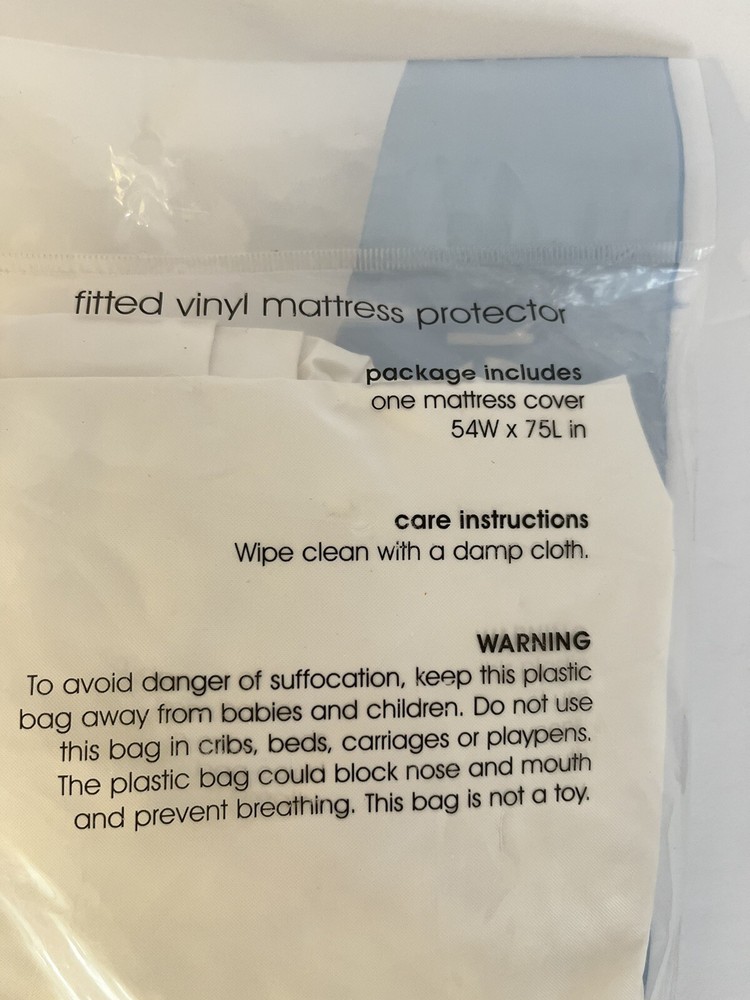 HOME Waterproof Fitted Vinyl Mattress Protector For Full Size Bed 12" Deep