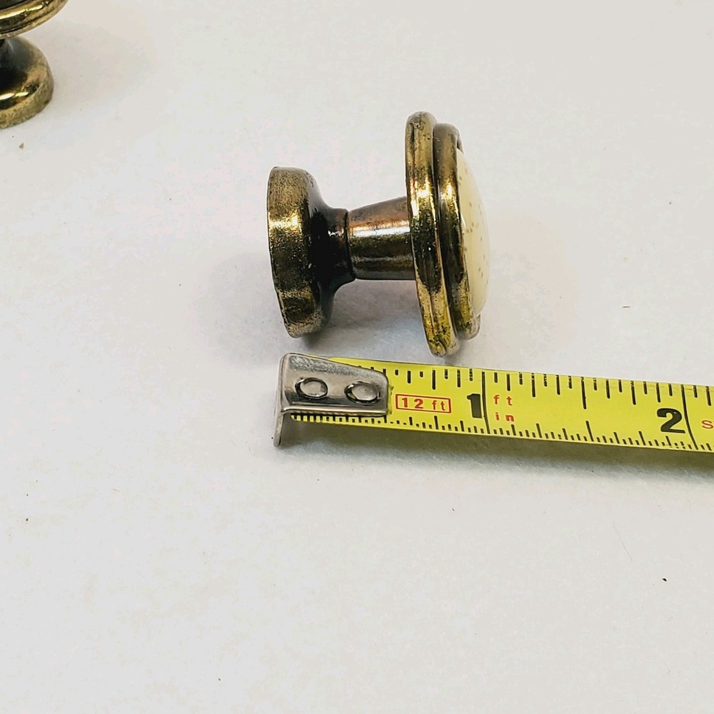 4 Ceramic Drawer Knob Pull Cream Bronze 1-1/4" - K38077 BPC14477