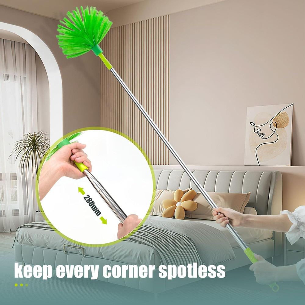 Microfiber Feather Duster with Extension Pole, Bendable Reusable Washable Duster