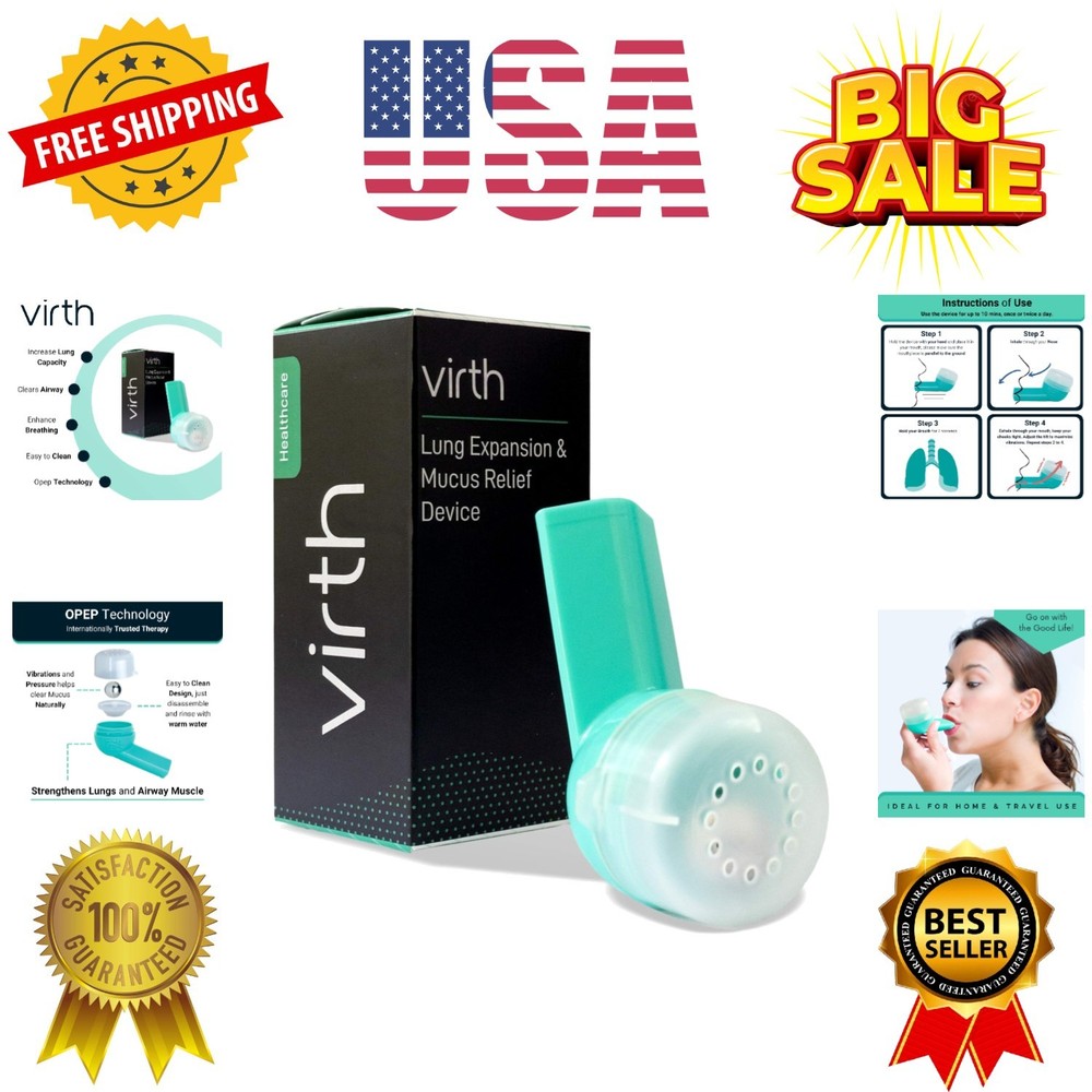 Mucus Relief Device by - Breathing Exercise Device - Clear Lungs - Flutter Va...