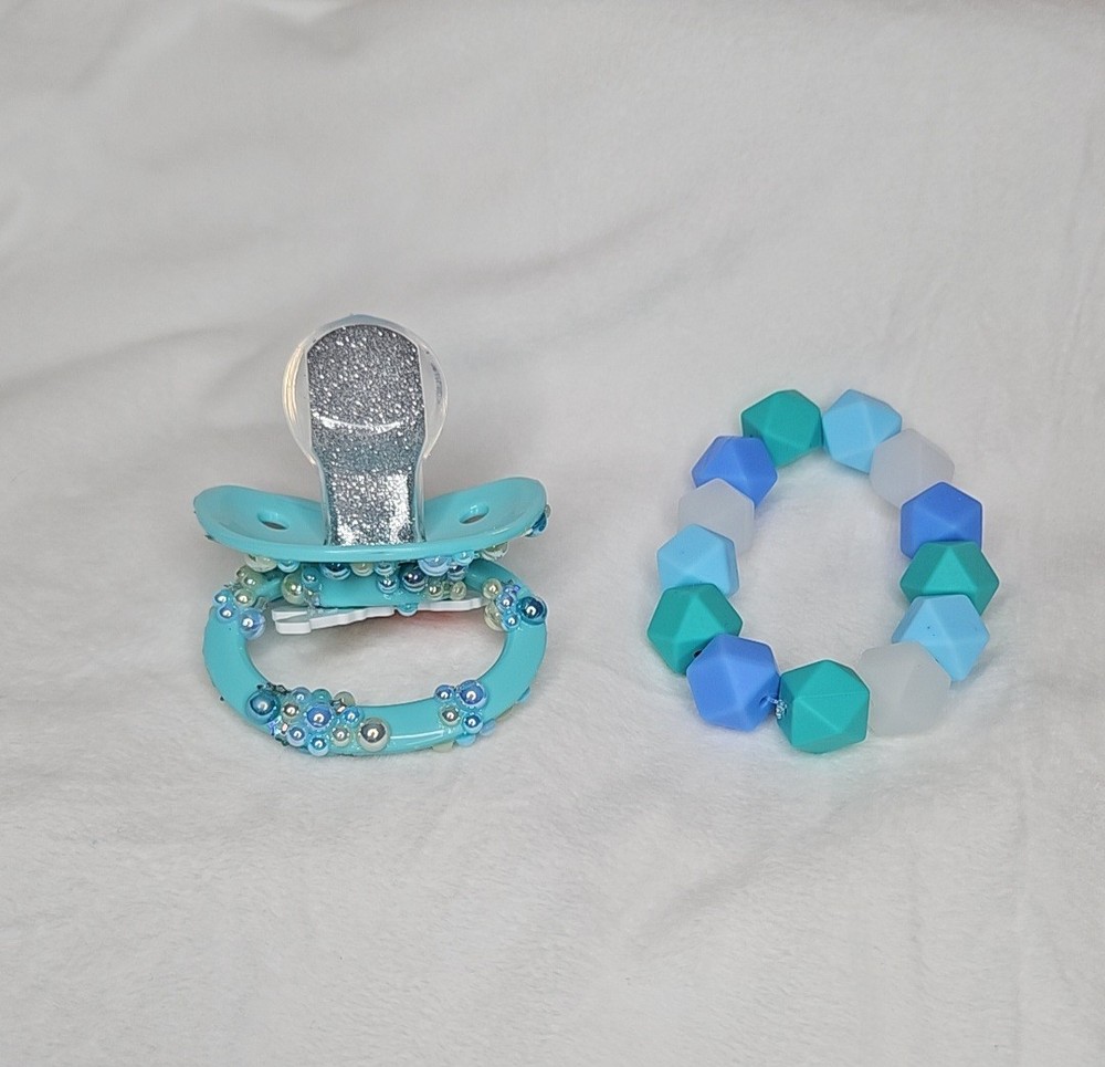 Adult pacifier and teether bracelet