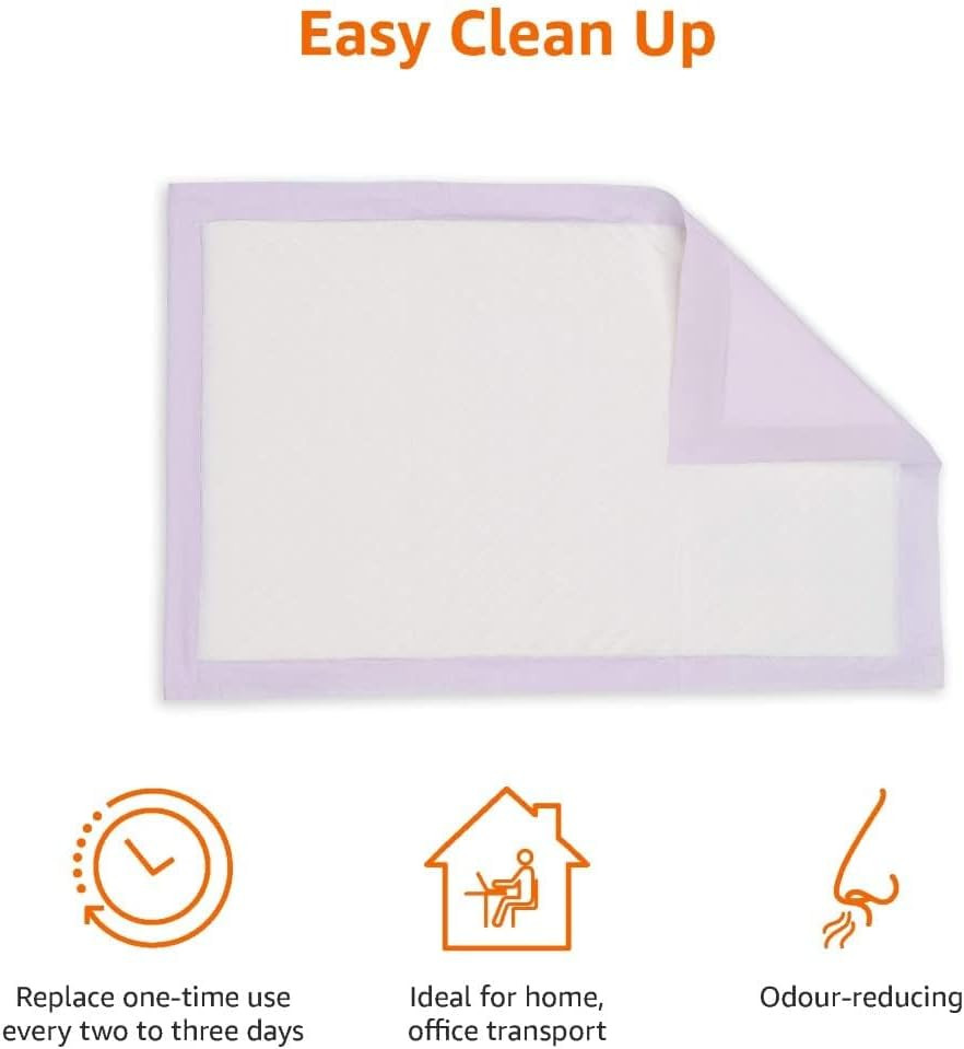 Amazon Basics Cat Litters Pee Pads, 20 Count, Universal Fit for Litter Box, Odor