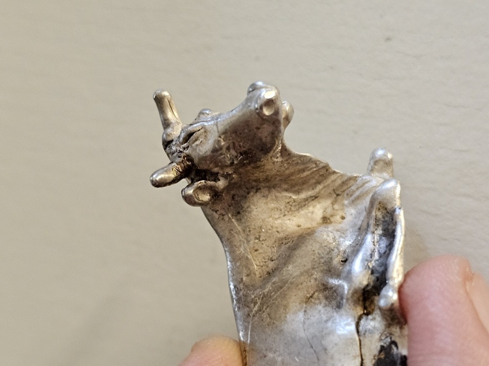 Sterling Silver 925 Greek Cow Miniature.
