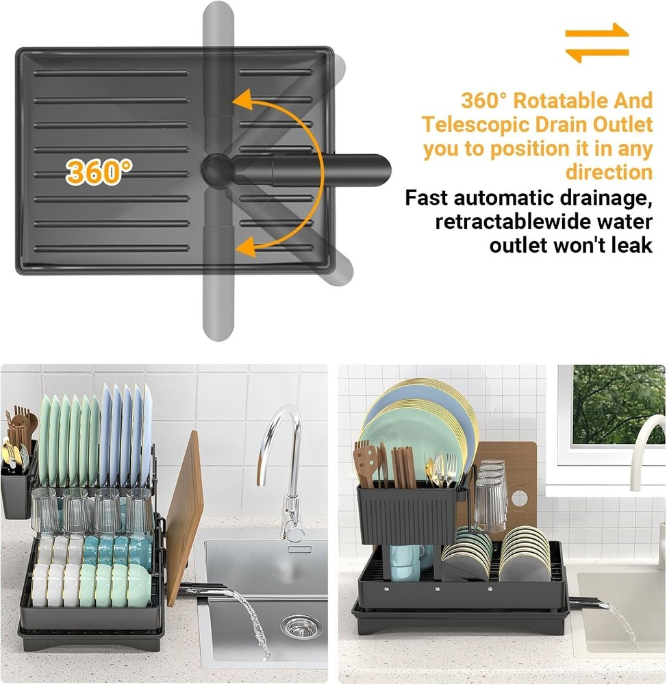 Large Dish Drying Rack,Dish Rack 2 Tier