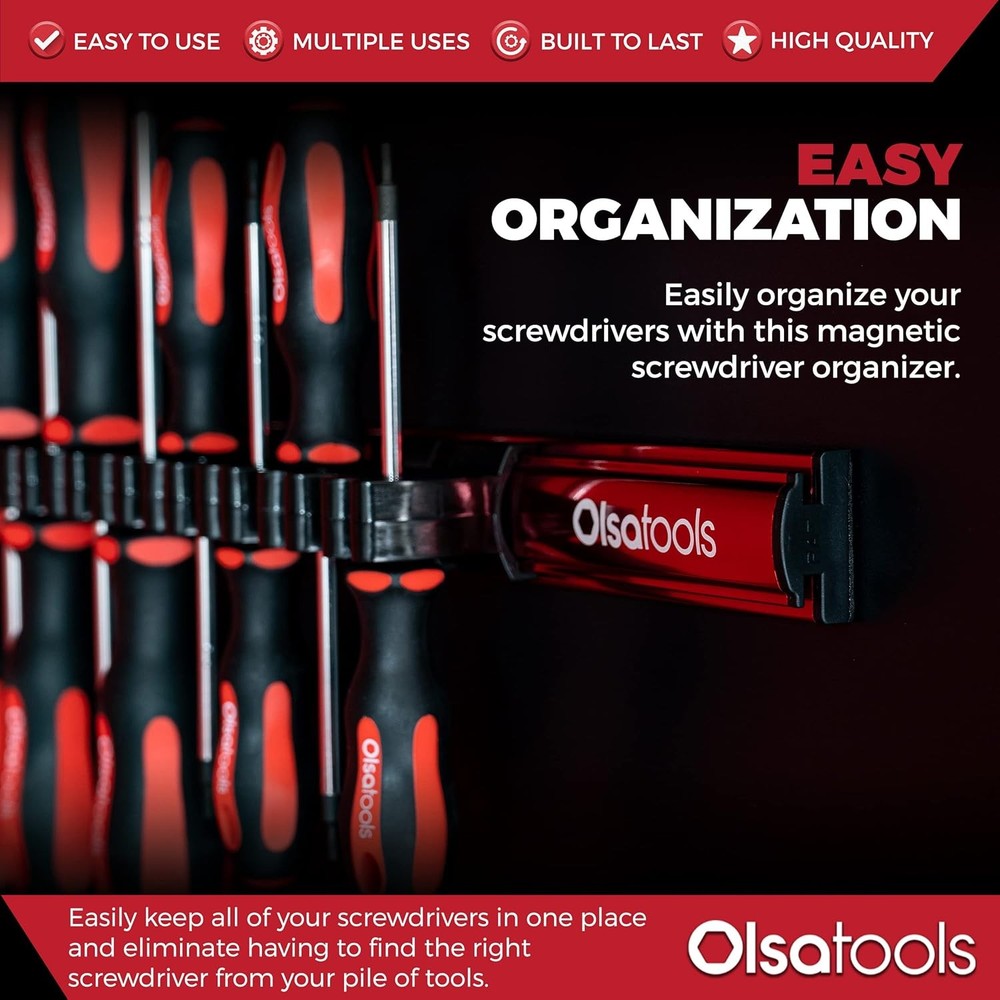 Olsa Tools Magnetic Screwdriver Organizer - Screwdriver Holder
