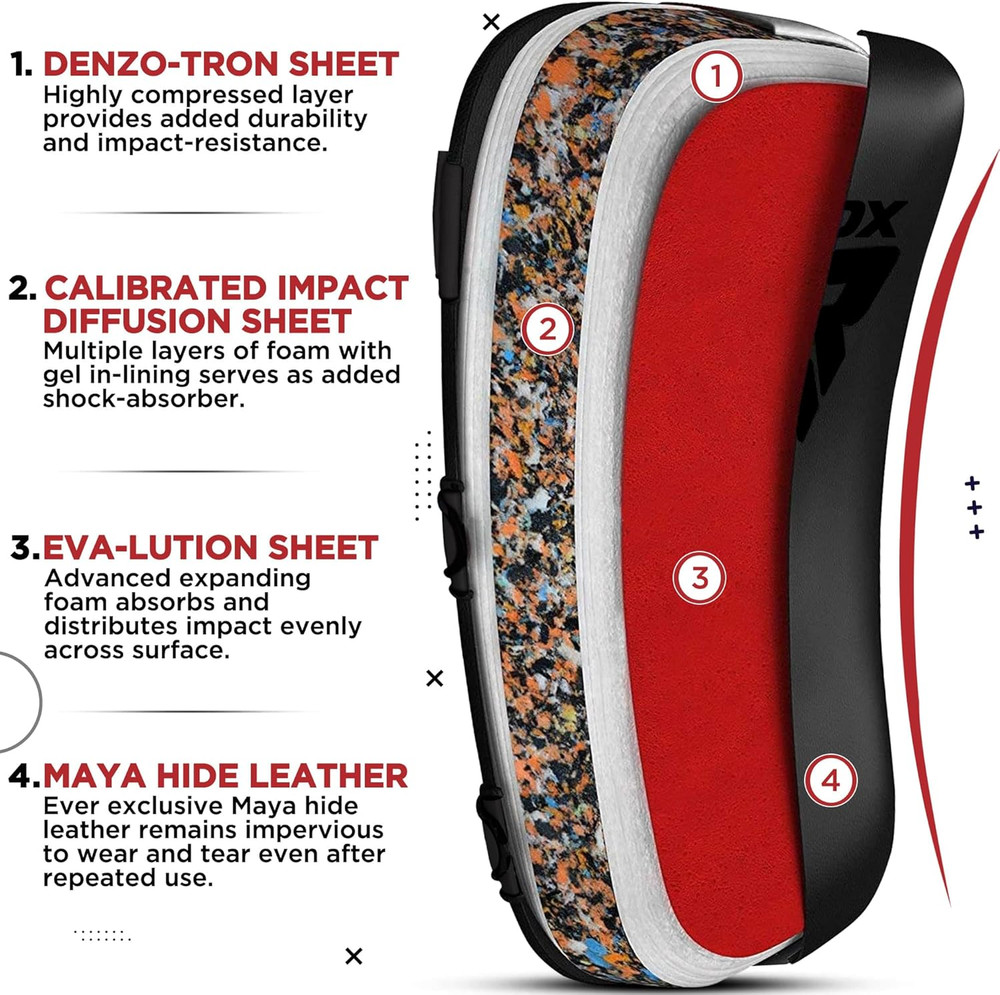 Muay Thai Pad for Training, Curved Kickboxing Kicking Strike Shield, Coaching Ki