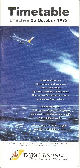 Royal Brunei timetable 1998/10/25